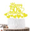 Joyeah Happy 50th Anniversary Cake Topper Decorations Gold Glitter Wedding Anniversary Cake Topper Supplies Party Cake Decor view 1