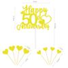 Joyeah Happy 50th Anniversary Cake Topper Decorations Gold Glitter Wedding Anniversary Cake Topper Supplies Party Cake Decor view 2