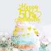 Joyeah Happy 50th Anniversary Cake Topper Decorations Gold Glitter Wedding Anniversary Cake Topper Supplies Party Cake Decor view 3