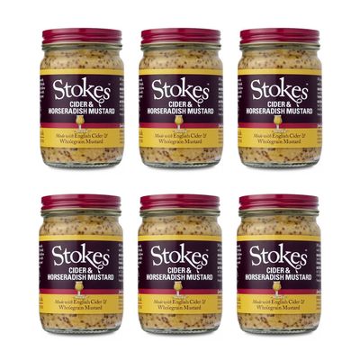 Stokes  Cider & Horseradish Wholegrain Mustard 185g - Pack of 6