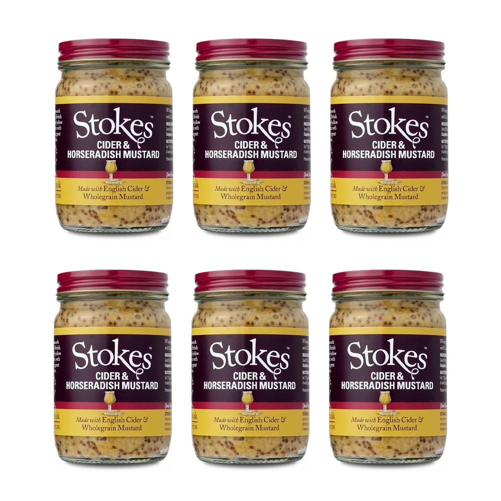 Stokes Cider & Horseradish Wholegrain Mustard 185g - Pack of 6