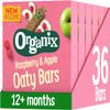 Organix Raspberry and Apple Organic Soft Oaty Snack Bars Multipack, Toddler Snack, No Added Sugar, 6 x 23 g Bars Per Box (6 Boxes Total) view 1