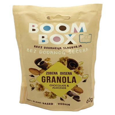 BOOM BOX High Protein Chocolate Oat Granola - 300g, Energizing and Indulgent Breakfast (60G, Mueseli-choco)