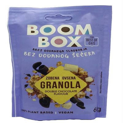 BOOM BOX High Protein Chocolate Oat Granola - 300g, Energizing and Indulgent Breakfast (60G, Muesli - double chocolate)