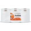 Indigo Active White Centrefeed Rolls  6 Pack | 2-Ply Laminated & Embossed Strong Paper Towels | 300 Sheets per Roll (166mm Width) | Dispenser Friendly, Super Absorbent Cleaning & Hand Drying Tissue view 1