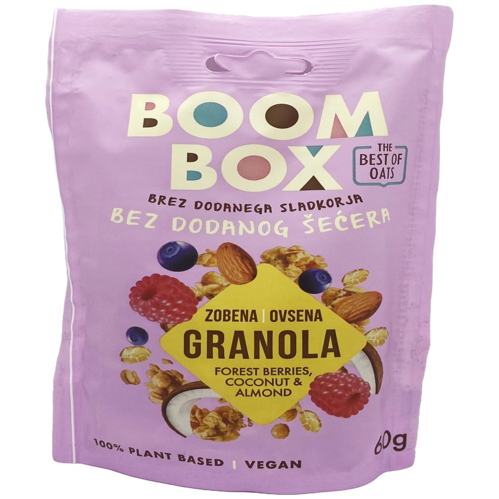 BOOM BOX High Protein Chocolate Oat Granola - 300g, Energizing and Indulgent Breakfast (60G, Muesli-coco,almond,fruit)