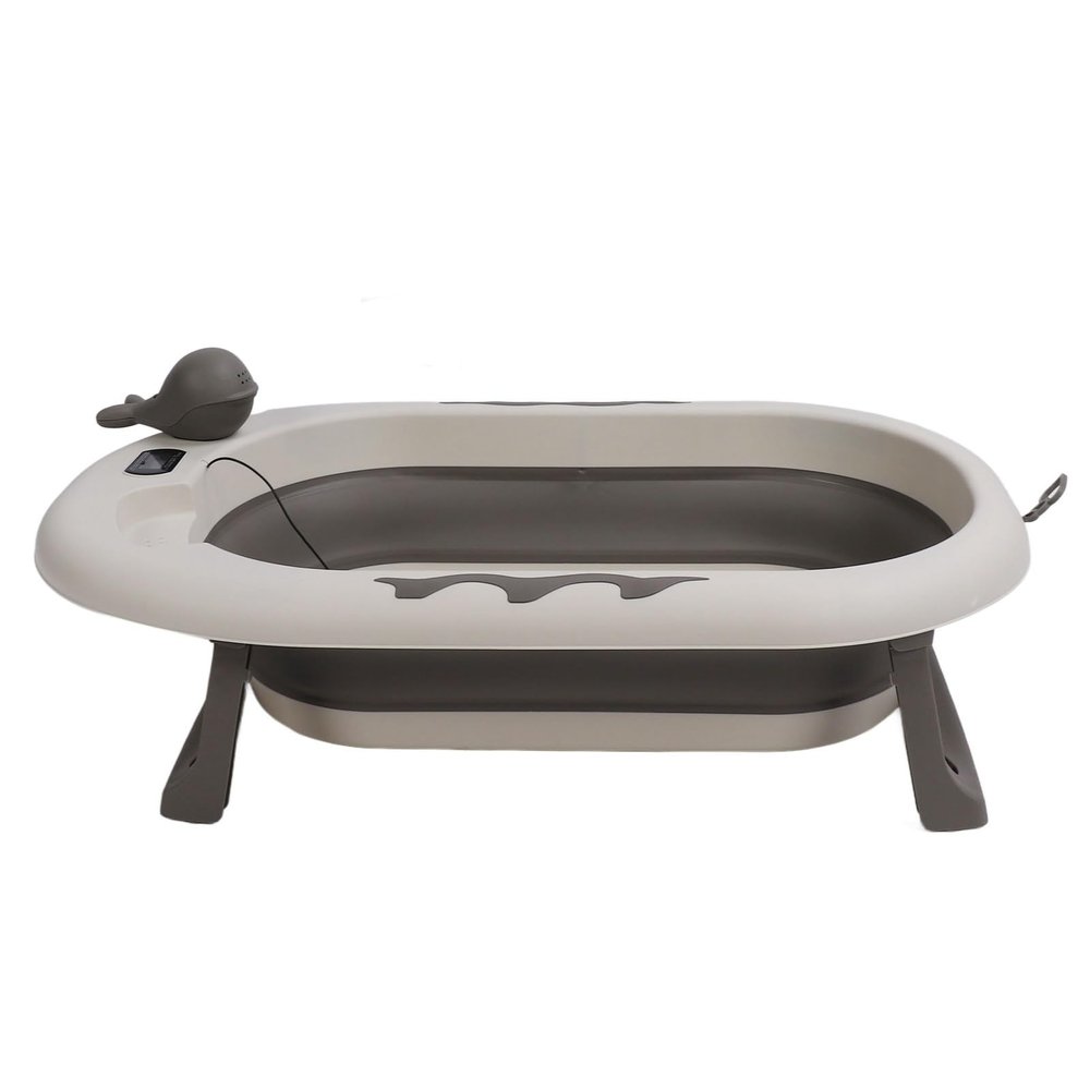 Folding Baby Temperature Sensing Bathtub for Dolphin Newborn Household Tub Temperature Realtime Temperature Bathtub Big Pail for Infant Steel Mop Handle Buckets (#3)