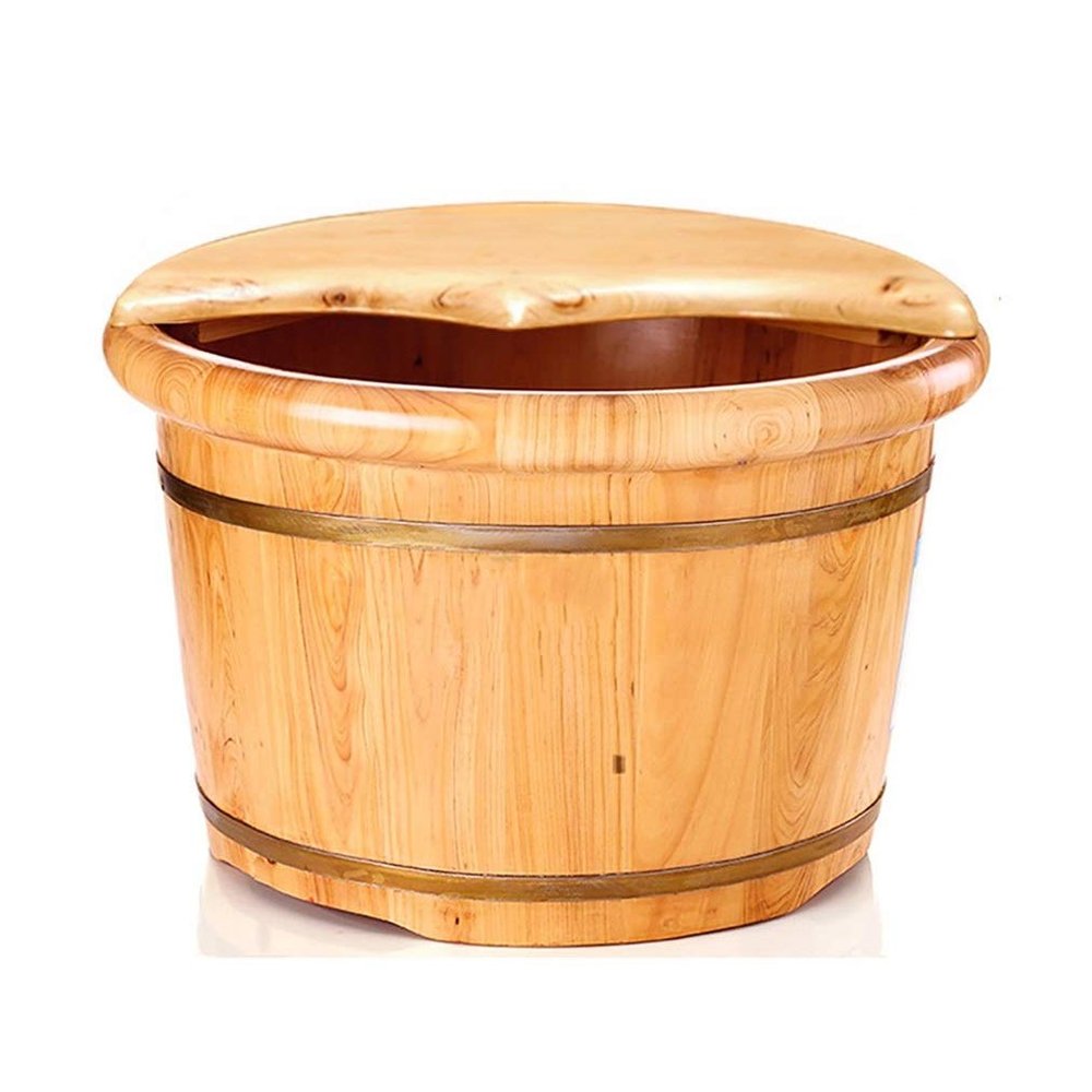 SilteD Sauna Wooden Bucket,Spa, Sauna,Soak,Handmade Massage Bucket Foot Bath,Foot Spa Wash Bucket Feet Bath Basin Tub (Color : B) Present