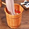 SilteD Bucket For Foot Bath,Sauna Accessories Sauna Bucket Water Bucket,Handmade Wooden Footbath Tubs,Foot Relaxing Barrel Present view 4