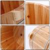 SilteD Bucket For Foot Bath,Sauna Accessories Sauna Bucket Water Bucket,Handmade Wooden Footbath Tubs,Foot Relaxing Barrel (Color : B) Present view 3