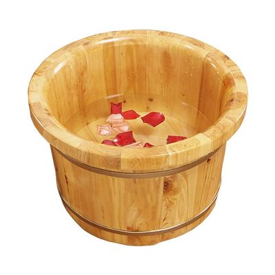 SilteD Bucket For Foot Bath,Sauna Accessories Sauna Bucket Water Bucket,Handmade Wooden Footbath Tubs,Foot Relaxing Barrel Present