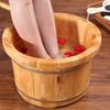 SilteD Bucket For Foot Bath,Sauna Accessories Sauna Bucket Water Bucket,Handmade Wooden Footbath Tubs,Foot Relaxing Barrel Present view 3