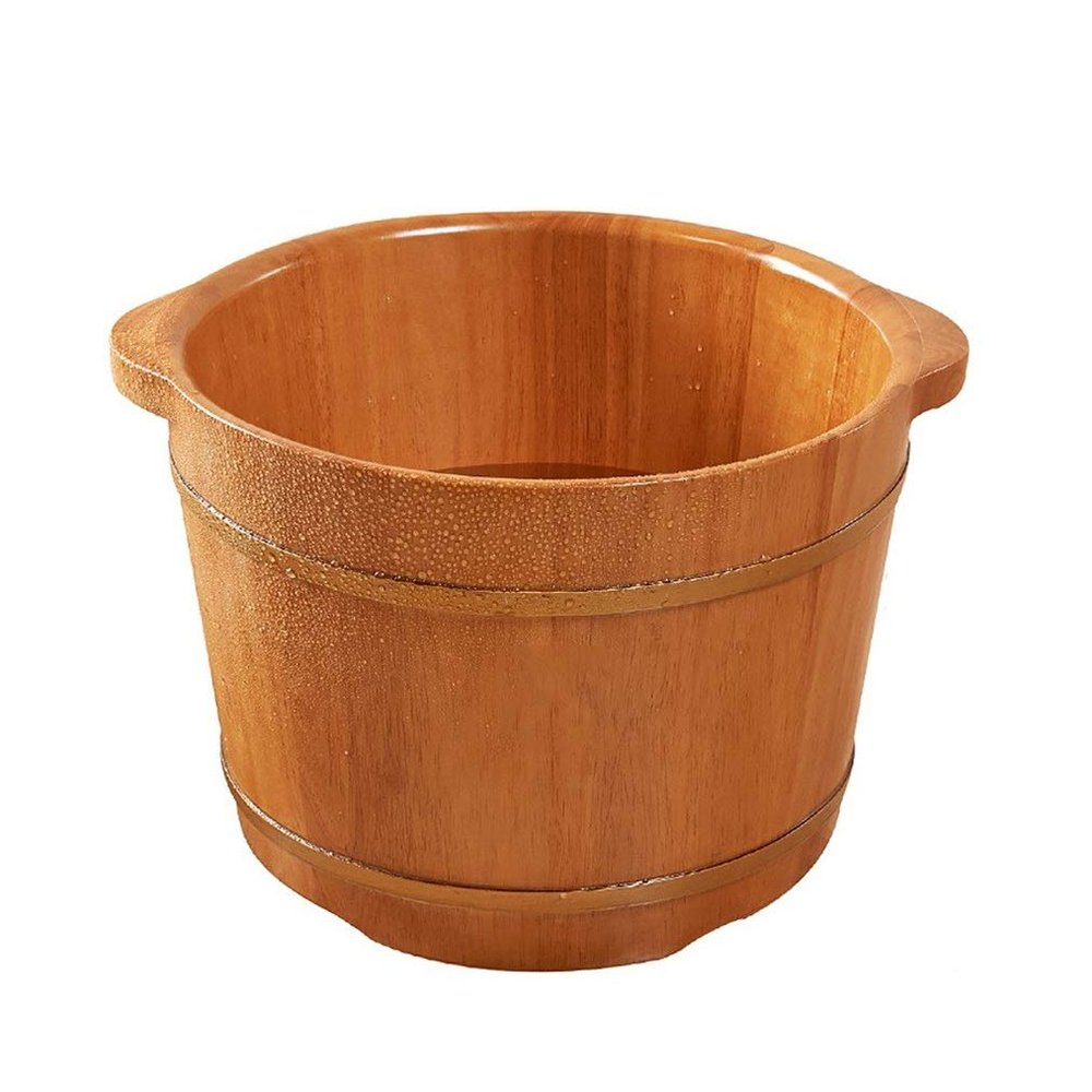 SilteD Bucket For Foot Bath,Sauna Accessories Sauna Bucket Water Bucket,Handmade Wooden Footbath Tubs,Foot Relaxing Barrel Present