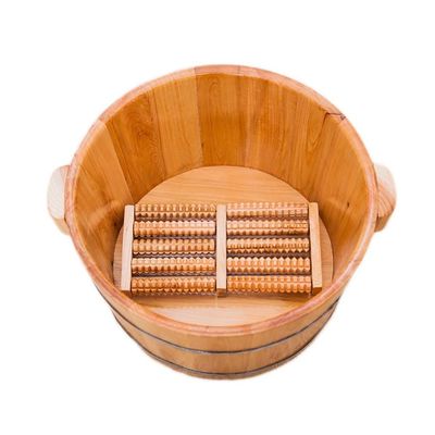 SilteD Bucket For Foot Bath,Sauna Accessories Sauna Bucket Water Bucket,Handmade Wooden Footbath Tubs,Foot Relaxing Barrel Present