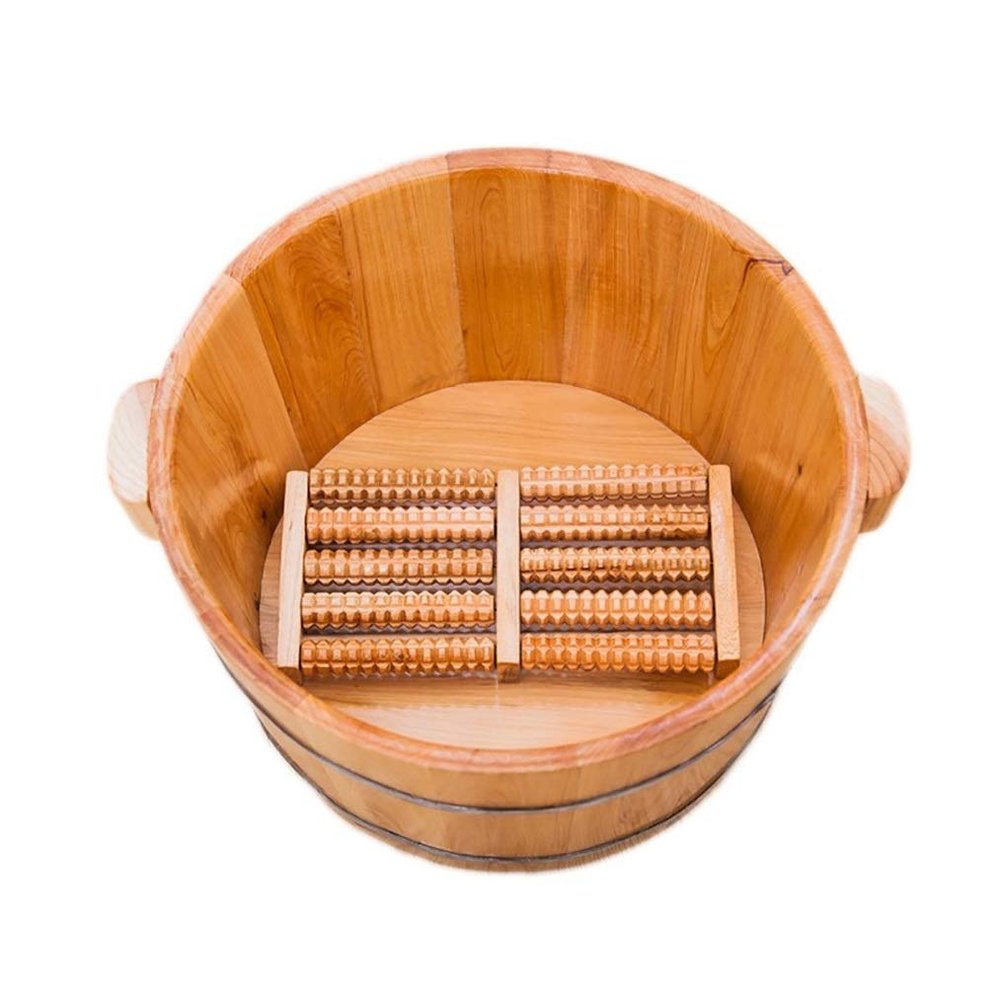 SilteD Bucket For Foot Bath,Sauna Accessories Sauna Bucket Water Bucket,Handmade Wooden Footbath Tubs,Foot Relaxing Barrel Present