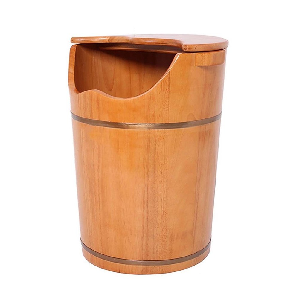 SilteD Sauna Wooden Bucket,Spa, Sauna,Soak,Handmade Massage Bucket Foot Bath,Foot Spa Wash Bucket Feet Bath Basin Tub Present