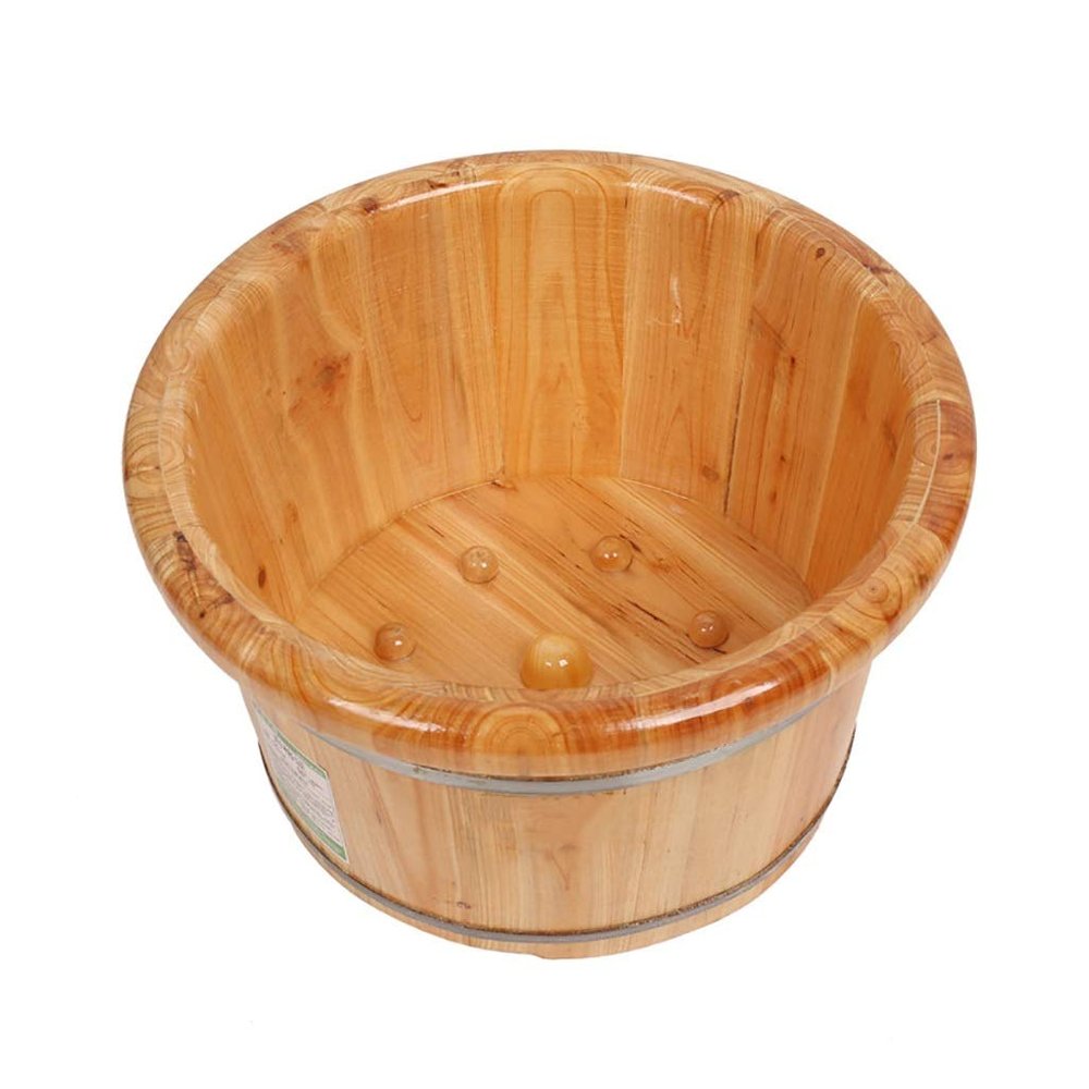 SilteD Sauna Wooden Bucket,Spa, Sauna,Soak,Handmade Massage Bucket Foot Bath,Foot Spa Wash Bucket Feet Bath Basin Tub Present