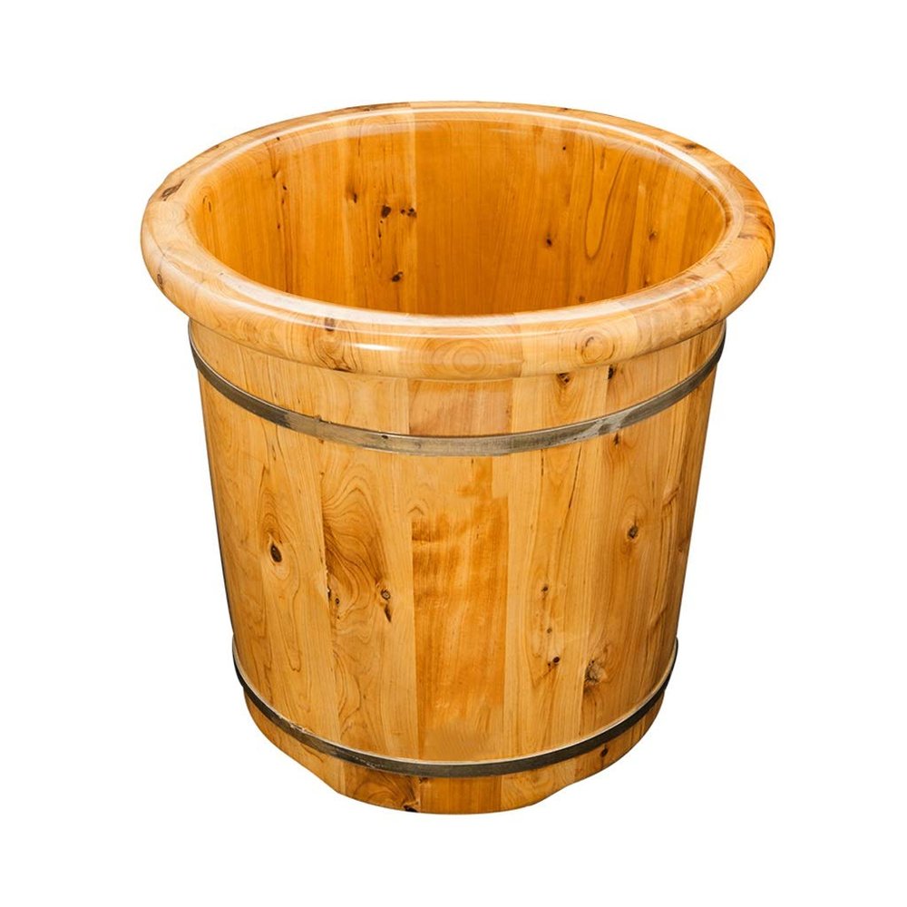SilteD Sauna Wooden Bucket,Spa, Sauna,Soak,Handmade Massage Bucket Foot Bath,Foot Spa Wash Bucket Feet Bath Basin Tub Present