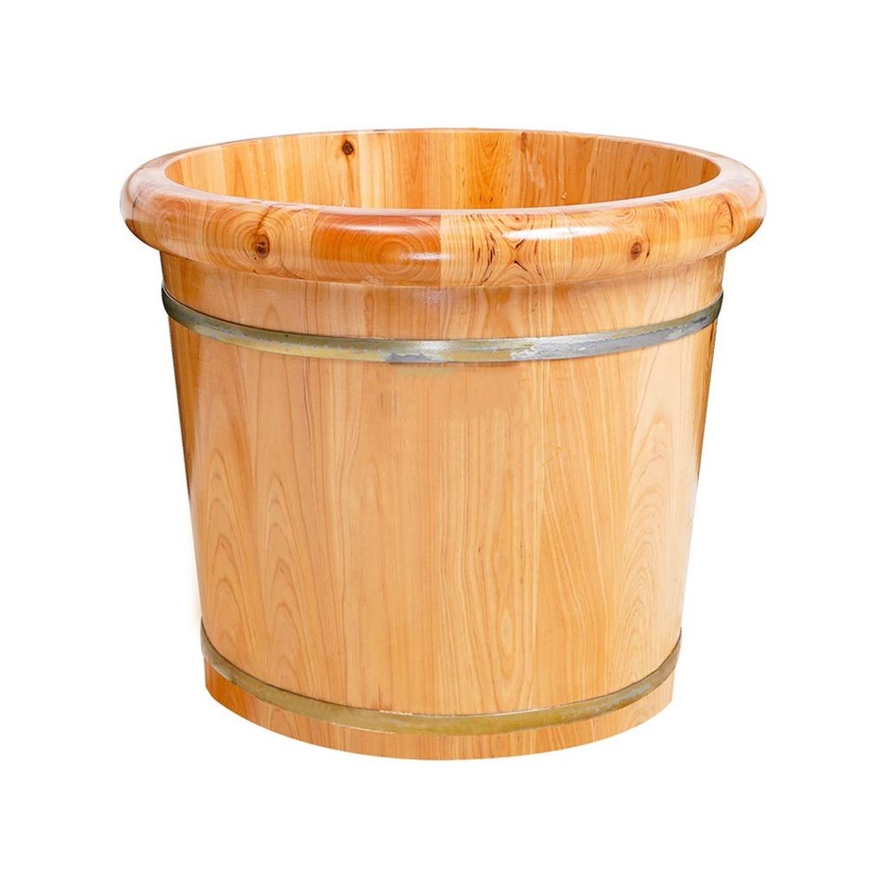 SilteD Bucket For Foot Bath,Sauna Accessories Sauna Bucket Water Bucket,Handmade Wooden Footbath Tubs,Foot Relaxing Barrel Present
