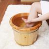 SilteD Bucket For Foot Bath,Sauna Accessories Sauna Bucket Water Bucket,Handmade Wooden Footbath Tubs,Foot Relaxing Barrel Present view 3