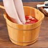 SilteD Bucket For Foot Bath,Sauna Accessories Sauna Bucket Water Bucket,Handmade Wooden Footbath Tubs,Foot Relaxing Barrel Present view 3