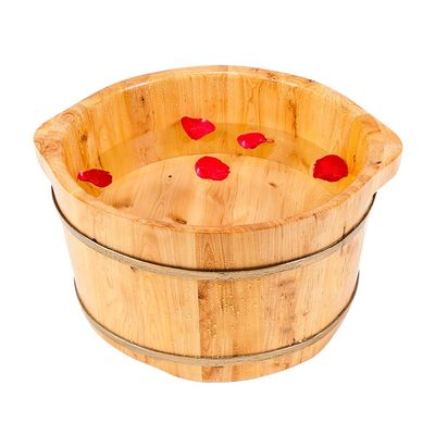 SilteD Sauna Wooden Bucket,Spa, Sauna,Soak,Handmade Massage Bucket Foot Bath,Foot Spa Wash Bucket Feet Bath Basin Tub Present