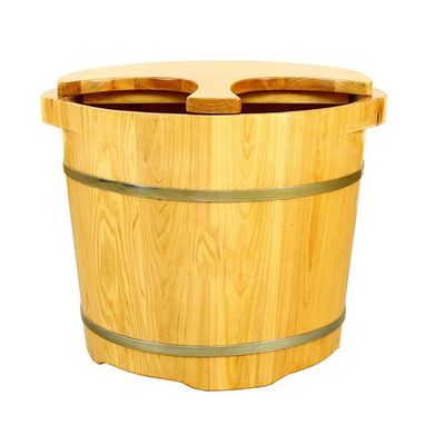 SilteD Bucket For Foot Bath,Sauna Accessories Sauna Bucket Water Bucket,Handmade Wooden Footbath Tubs,Foot Relaxing Barrel Present