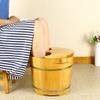 SilteD Bucket For Foot Bath,Sauna Accessories Sauna Bucket Water Bucket,Handmade Wooden Footbath Tubs,Foot Relaxing Barrel Present view 2