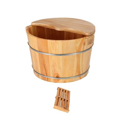 SilteD Bucket For Foot Bath,Sauna Accessories Sauna Bucket Water Bucket,Handmade Wooden Footbath Tubs,Foot Relaxing Barrel (Color : C) Present