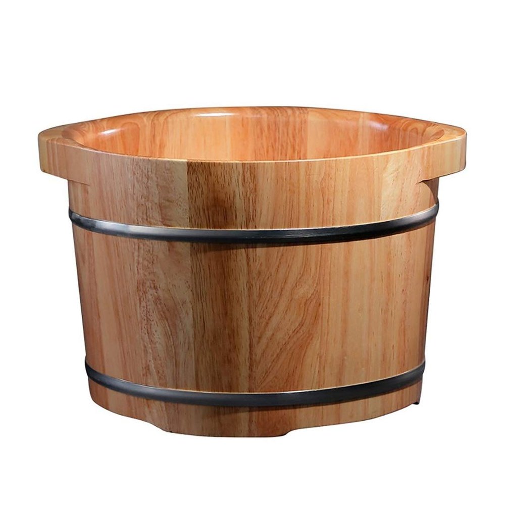 SilteD Bucket For Foot Bath,Sauna Accessories Sauna Bucket Water Bucket,Handmade Wooden Footbath Tubs,Foot Relaxing Barrel Present