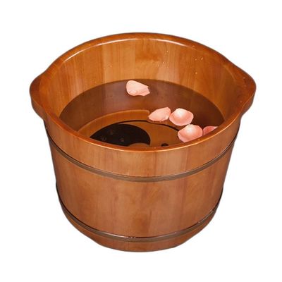 SilteD Bucket For Foot Bath,Sauna Accessories Sauna Bucket Water Bucket,Handmade Wooden Footbath Tubs,Foot Relaxing Barrel Present