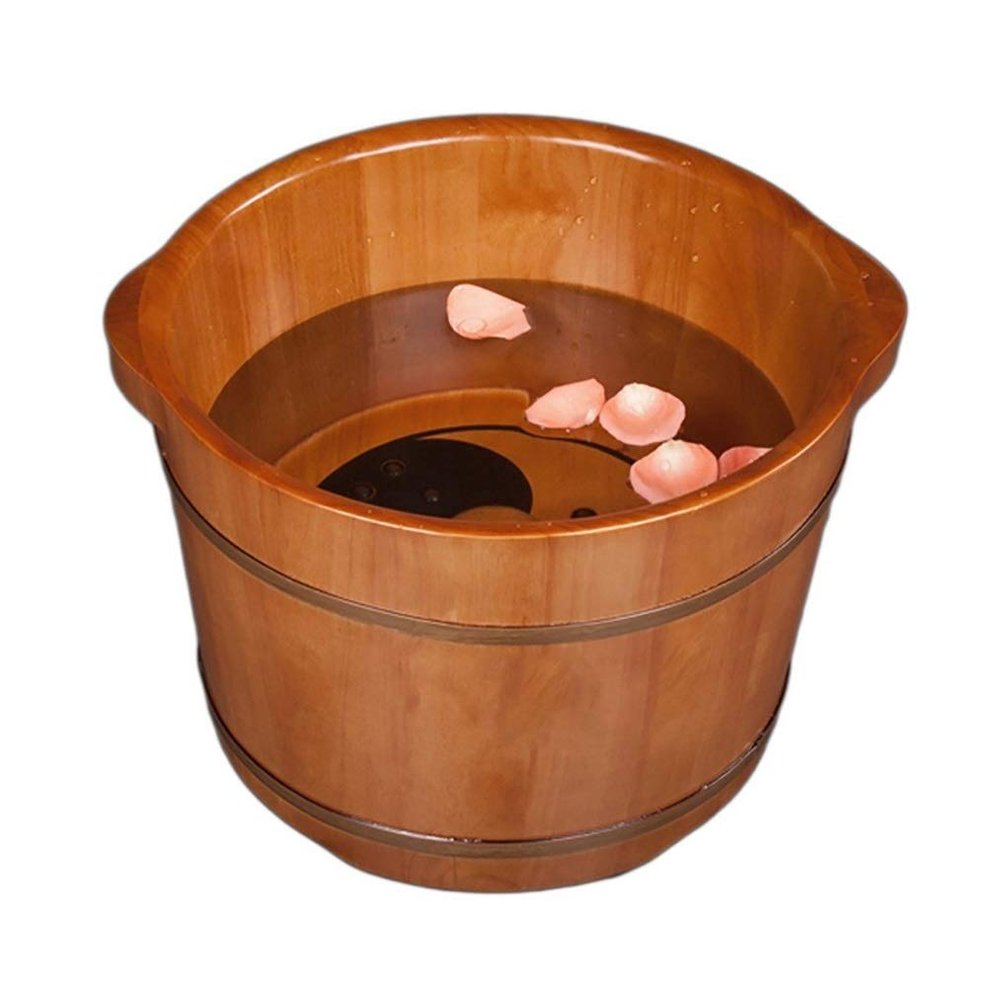 SilteD Bucket For Foot Bath,Sauna Accessories Sauna Bucket Water Bucket,Handmade Wooden Footbath Tubs,Foot Relaxing Barrel Present