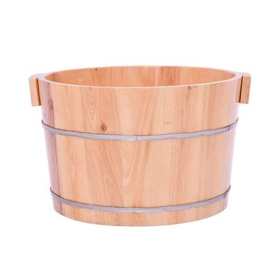 SilteD Bucket For Foot Bath,Sauna Accessories Sauna Bucket Water Bucket,Handmade Wooden Footbath Tubs,Foot Relaxing Barrel (Color : A) Present