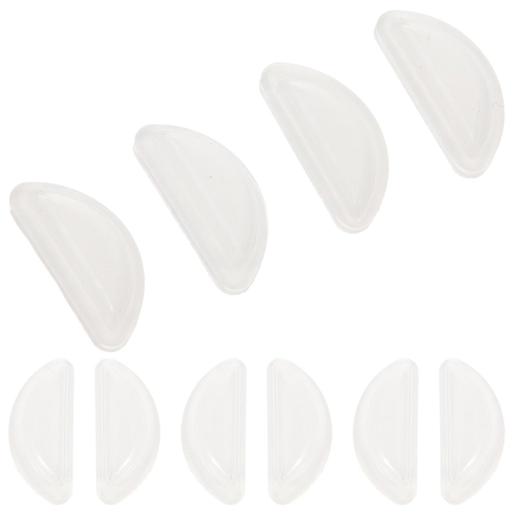 Lurrose 5 Pairs Silicone Glasses Nose Pad Sunglasses Nose Grip Eyewear Nose Bridge Pads Eyeglass Accessories Spectacle Nose Pads Glasses Nose Grips Glasses Clip Half Moon Silica Gel