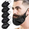 Black Beard Bandana, 20 Pcs Beard Bonnet Beard Night Cap, Silk Reusable Beard Bib for Men Eating Sleeping Essential Oil and Moisture Retention and Healthy Hair Growth, Helps to Prevent Itching view 1