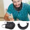 Black Beard Bandana, 20 Pcs Beard Bonnet Beard Night Cap, Silk Reusable Beard Bib for Men Eating Sleeping Essential Oil and Moisture Retention and Healthy Hair Growth, Helps to Prevent Itching view 2