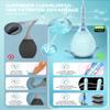 Enema Bulb Anal Douche Kit - with Shower Connect, 245ml Silicone Enema for Personal Hygiene & Refreshing Rinse, Anti-Backflow Valve & 7-Hole Nozzle, Filter Attachment Included (Light Blue) view 2