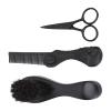 Beard Care Kit with Brush, Scissors, Folding Comb - Create W, O, D Shaped Beard - Ergonomic Design - Soft Bristles - Men's Grooming Set with Rotatable Folding Comb and view 3