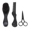 Beard Care Kit with Brush, Scissors, Folding Comb - Create W, O, D Shaped Beard - Ergonomic Design - Soft Bristles - Men's Grooming Set with Rotatable Folding Comb and view 4