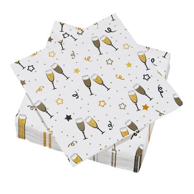 20 Cotton Wadding Napkins 33 x 33 cm 3-Ply Cups