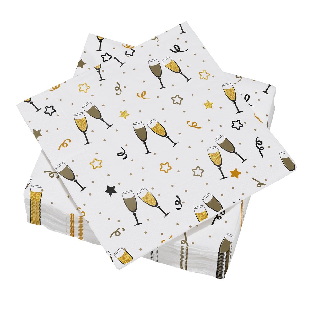 20 Cotton Wadding Napkins 33 x 33 cm 3-Ply Cups