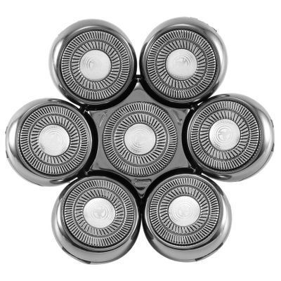Rheross Replacement Cutter for Electric Shaver for Men Beard Trimmer Wet and Dry 7D Floating Heads Blade Silver