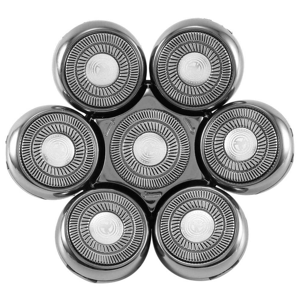 Rheross Replacement Cutter for Electric Shaver for Men Beard Trimmer Wet and Dry 7D Floating Heads Blade Silver