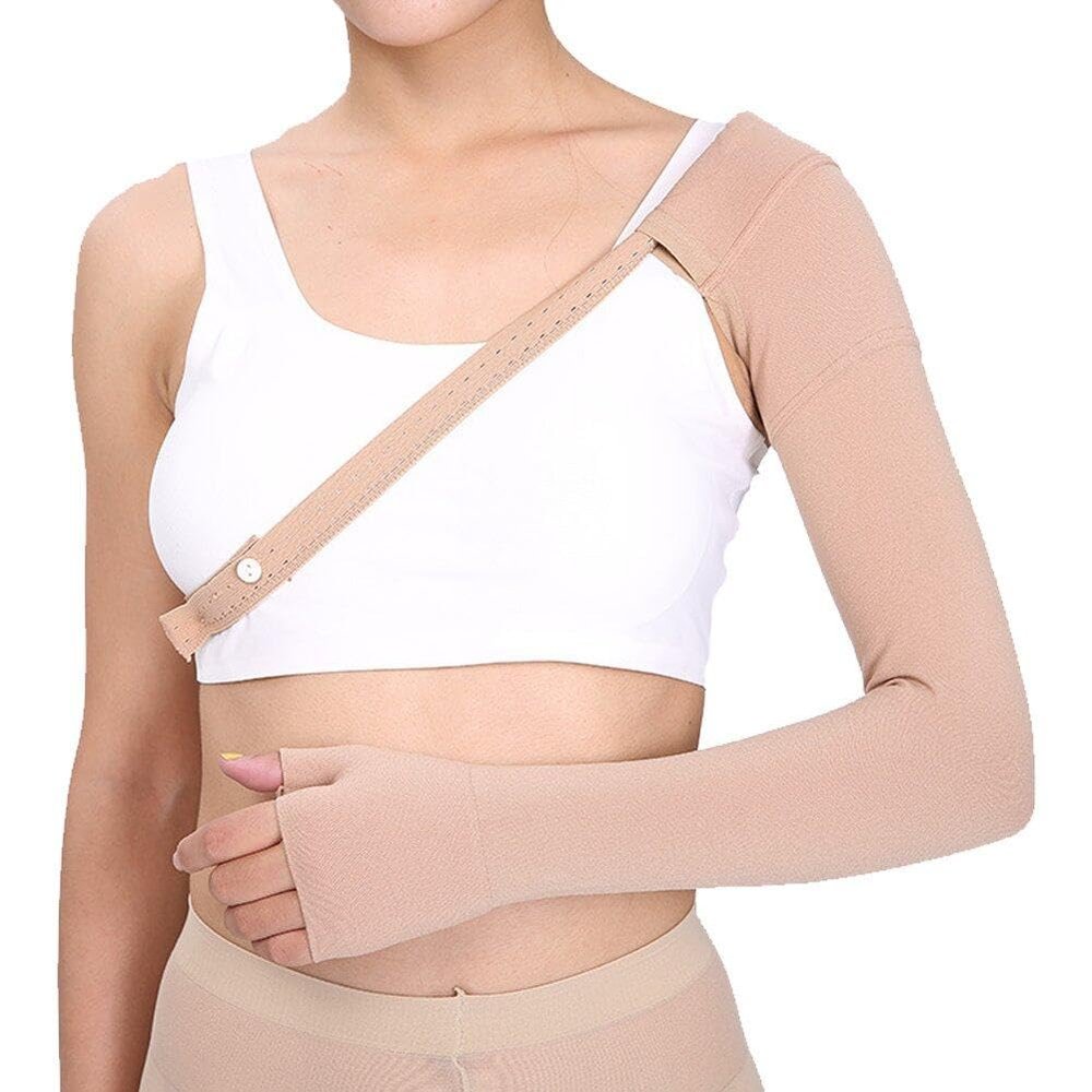vepoty Post Mastectomy Sleeve Anti Swelling High Elasticity Arm Support Brace for Preventing Arm Lymphedema (left Hand)