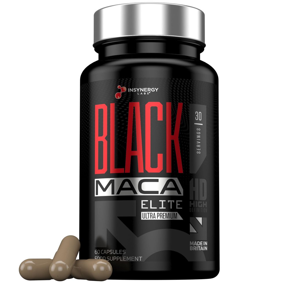 Ultra Premium 40,000MG Organic Black Maca with Ashwagandha - Maca Root Powder for Men 60 Vegan Capsules