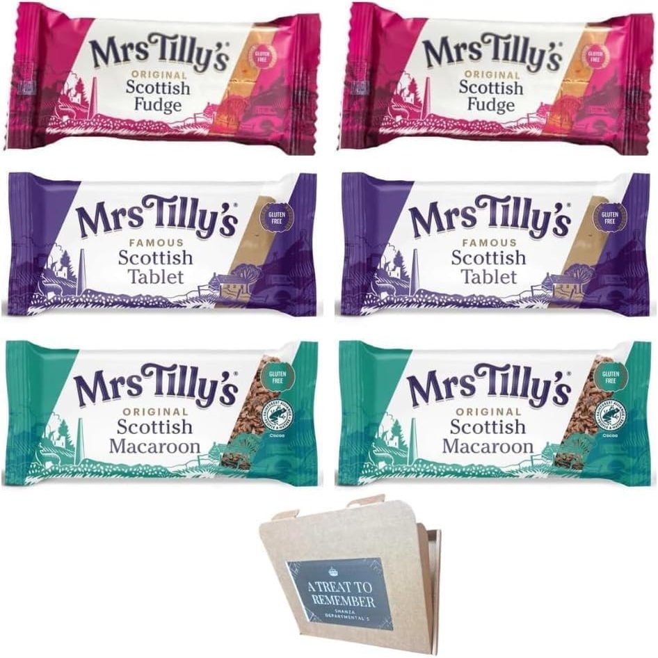 Mrs Tilly's Luxury Gourmet tablet Selection Hamper (Pack of 6 Bars) Scottish Tablets Gift Hamper Perfect Christmas