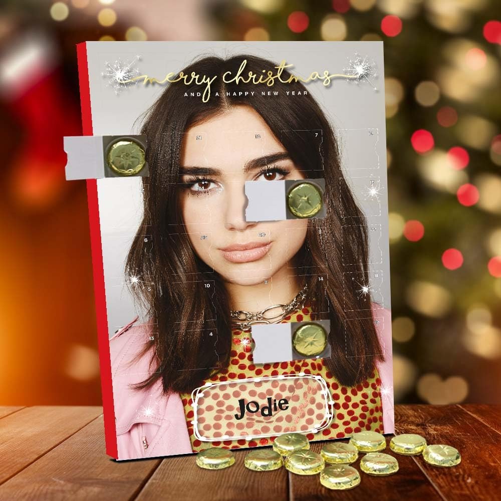 Dua Lipa Personalised Chocolate Advent Calendar