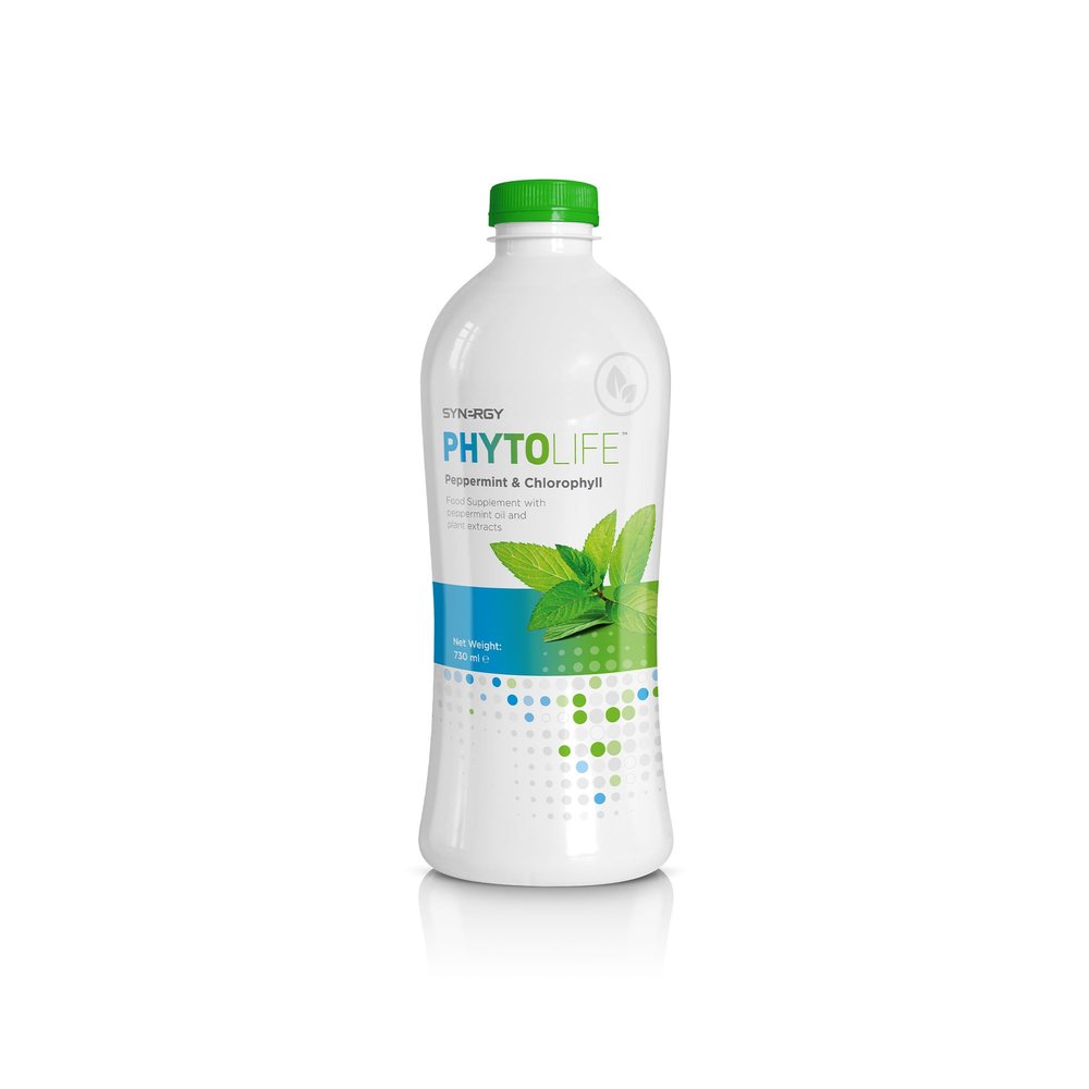 Liquid Chlorophyll, Peppermint Oil, and Plant Extracts Food Supplement | Supports Digestive and Intestinal Health | Synergy Worldwide Phytolife 730 ml | 48 Servings