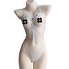 SINROYEE Japanese Lingerie Sexy Cosplay Costumes Naughty Underwear Anime One Piece Lingerie Bodysuit (White+Blue) view 1