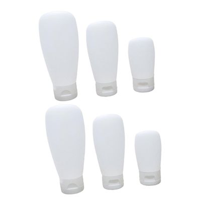 Amosfun 6pcs Empty Travel Bottles Silicone Storage Containers Subpackaging Bottles Easy-cap